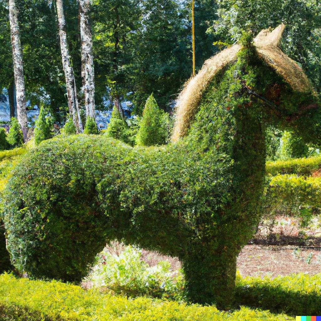 topiary in the shape of a horse